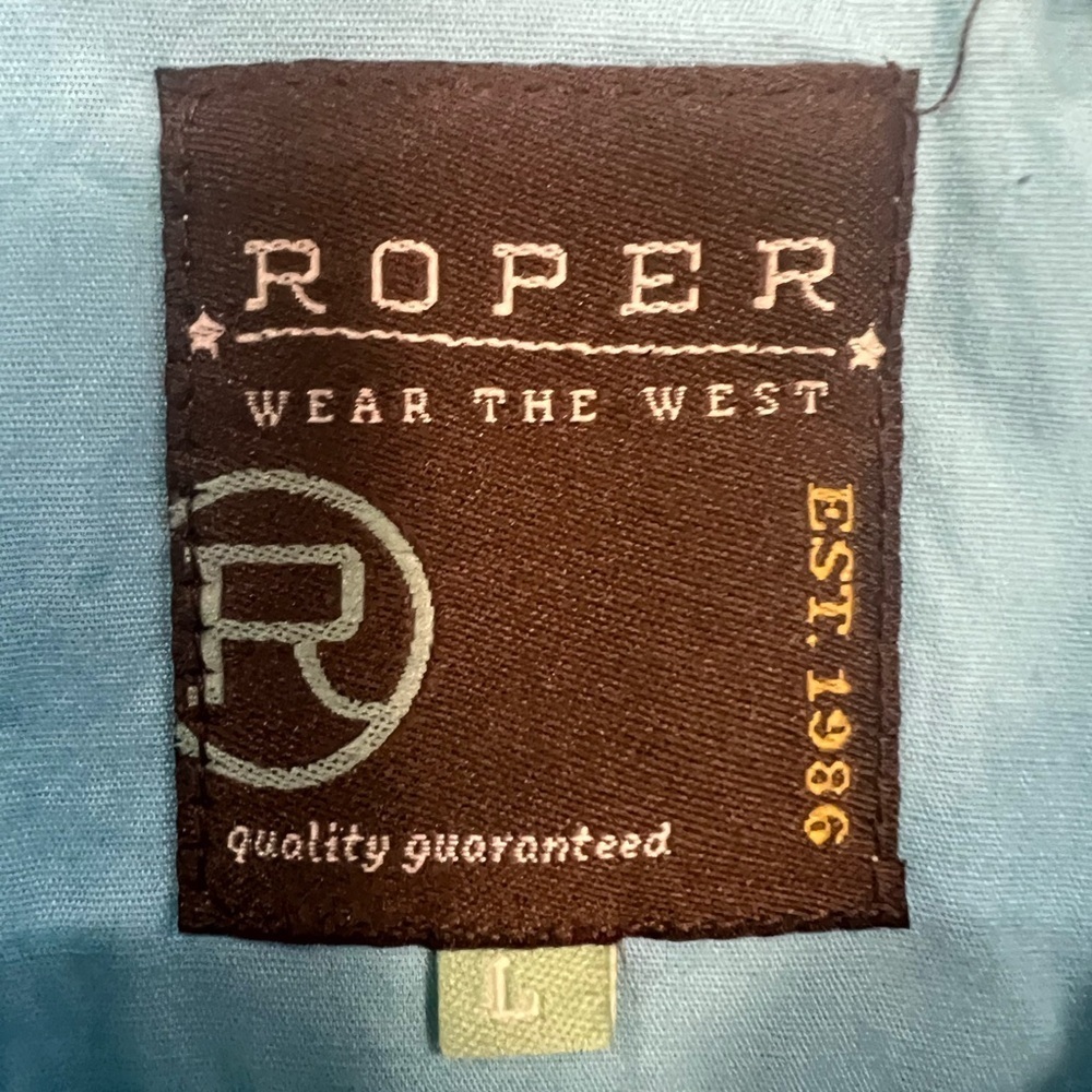 Roper Wear the West Blue/Teal Button Down Size L Blouse Women NWOT - Picture 6 of 7
